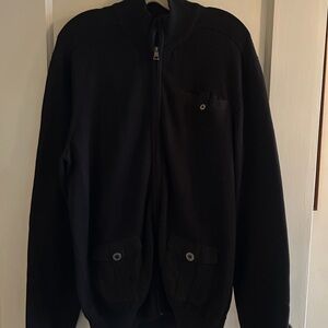 American Rag Black Zip-Up Sweater